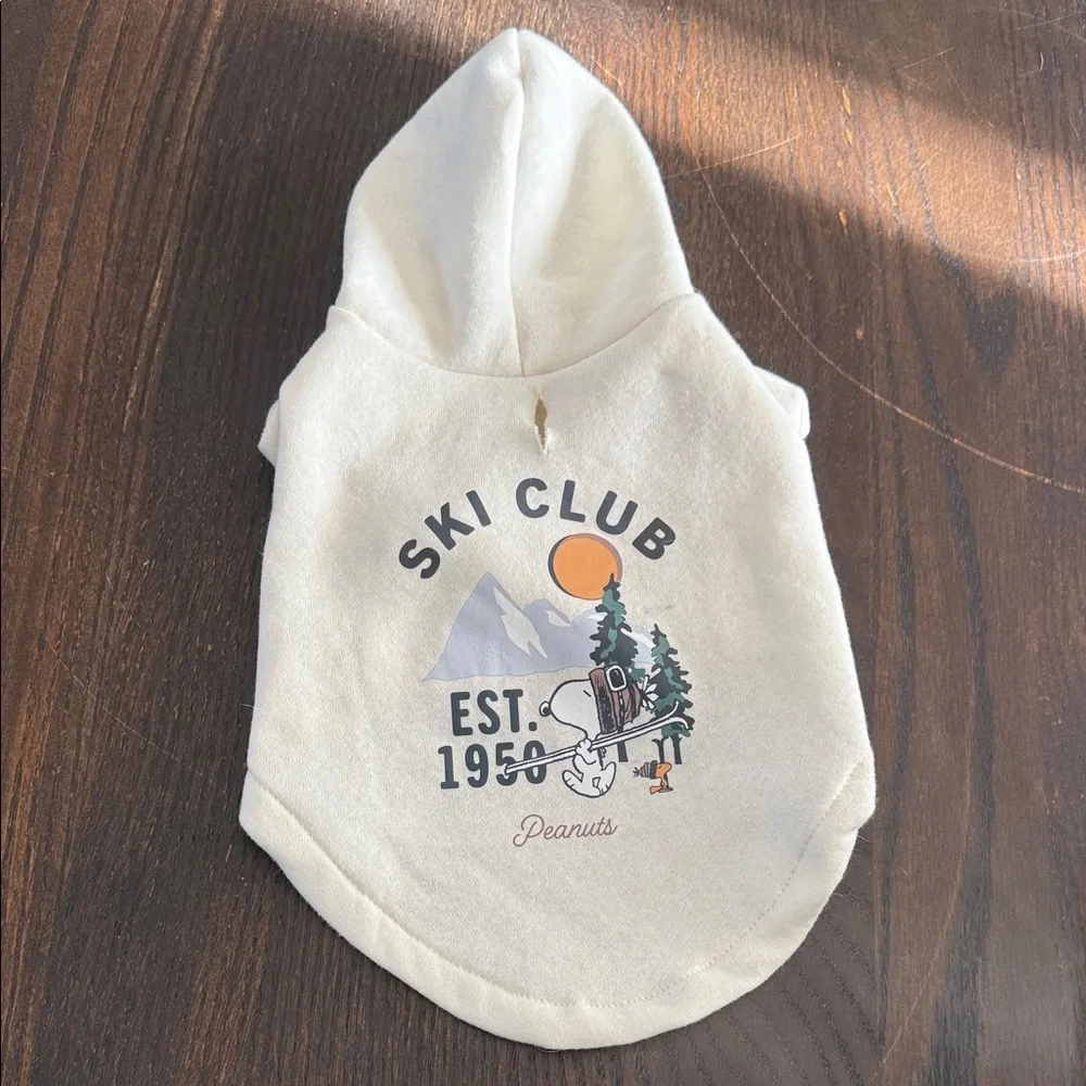 Peanuts White Ski Club Dog Hoodie
